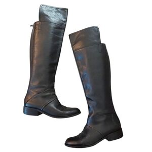 Nine West Black Over The Knee Leather Riding Boots 8 M